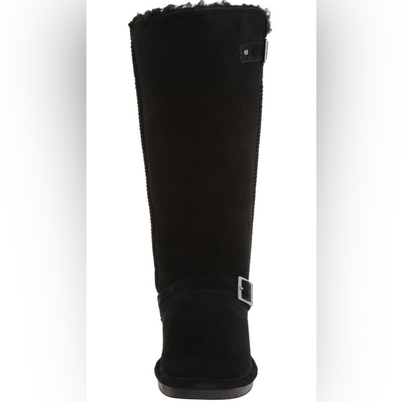 BEARPAW Women's Black Suede Knee-High Boots - Picture 3 of 10